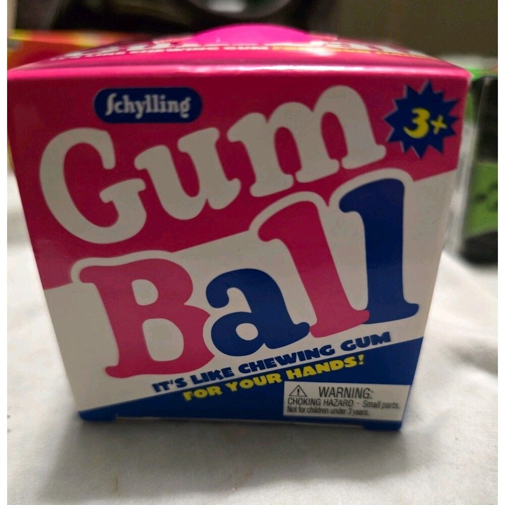 Schylling Gum Ball Rare NeeDoh Ball Stress Reliever, Pink/White/Blue 3in 21125YP
